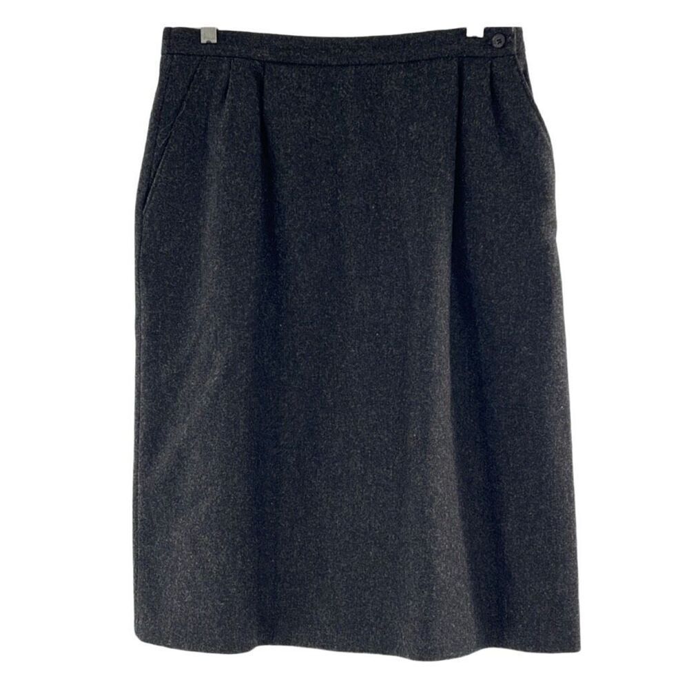 Vintage size 12P Jack Winter  dark grey wool skirt with pockets.